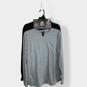 English Laundry Men's Black and Grey Crew‎ Neck Tops